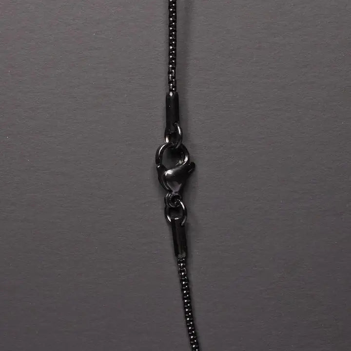 Large Black Stainless Steel Cross Necklace for Men