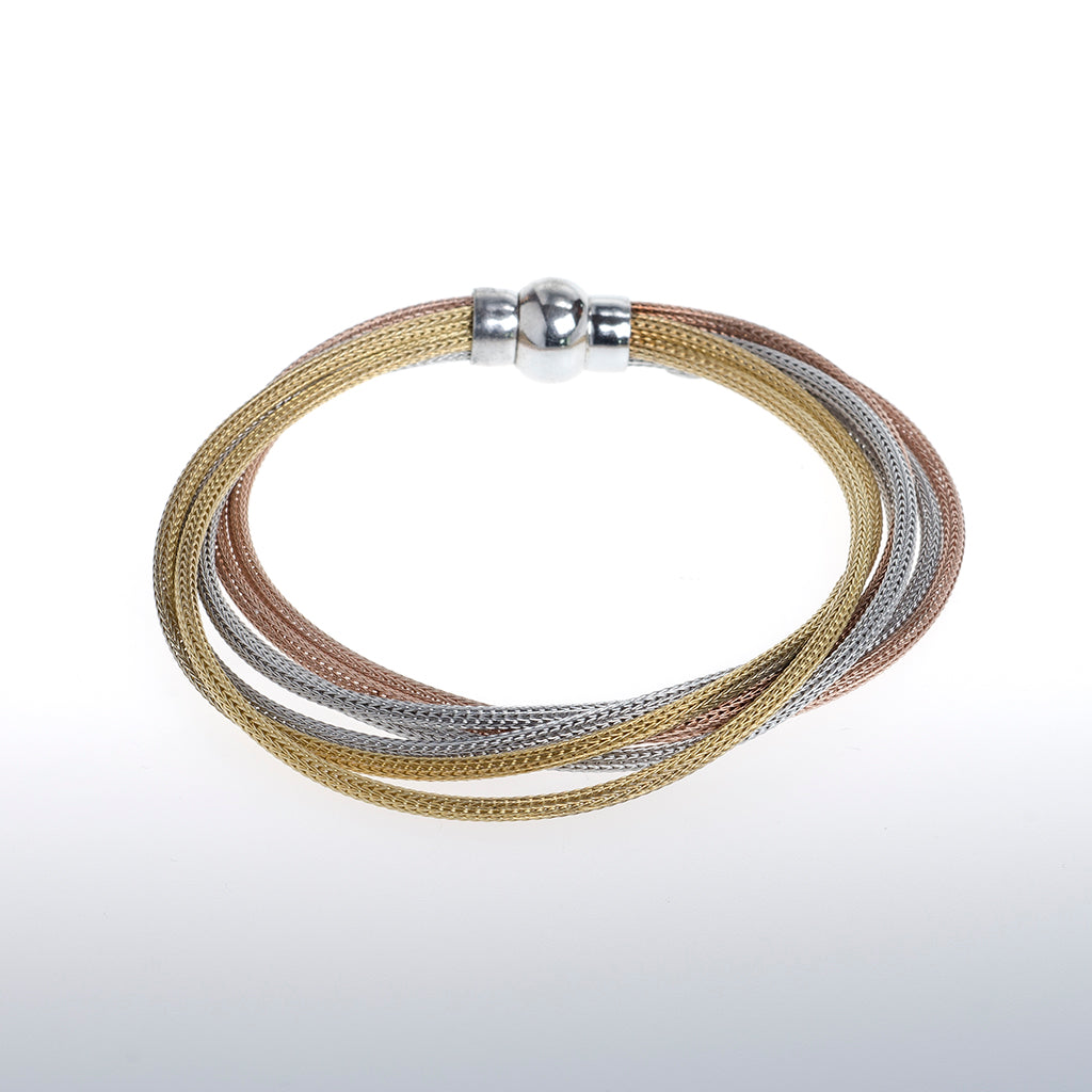 Sterling Silver Multi Color Strand Magnetic Bracelet