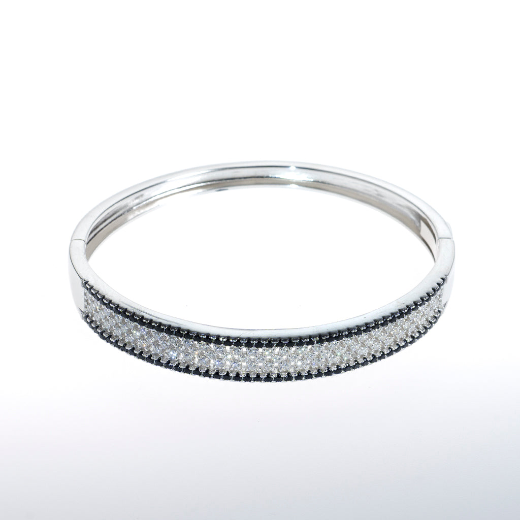 Sterling Silver Bracelet with Single 2" Long CZ Crystal Bar
