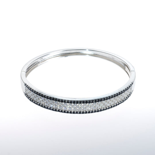 Sterling Silver Bracelet with Single 2" Long CZ Crystal Bar