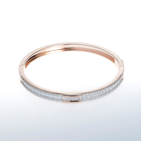 Rose Gold Bracelet with Clear CZ Crystals