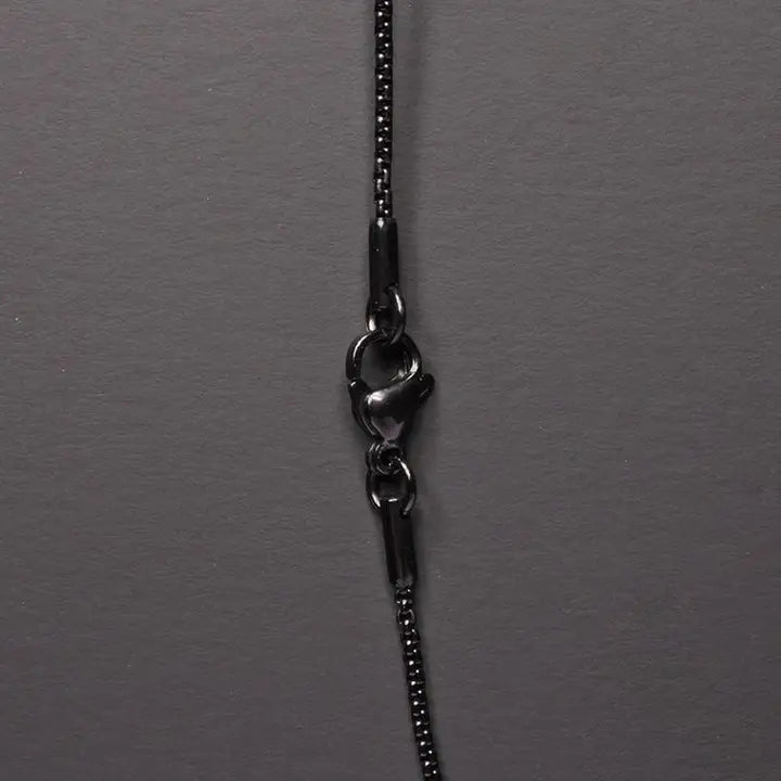 Medium Black Stainless Steel Cross Necklace For Men