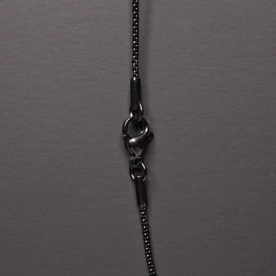 Medium Black Stainless Steel Cross Necklace For Men