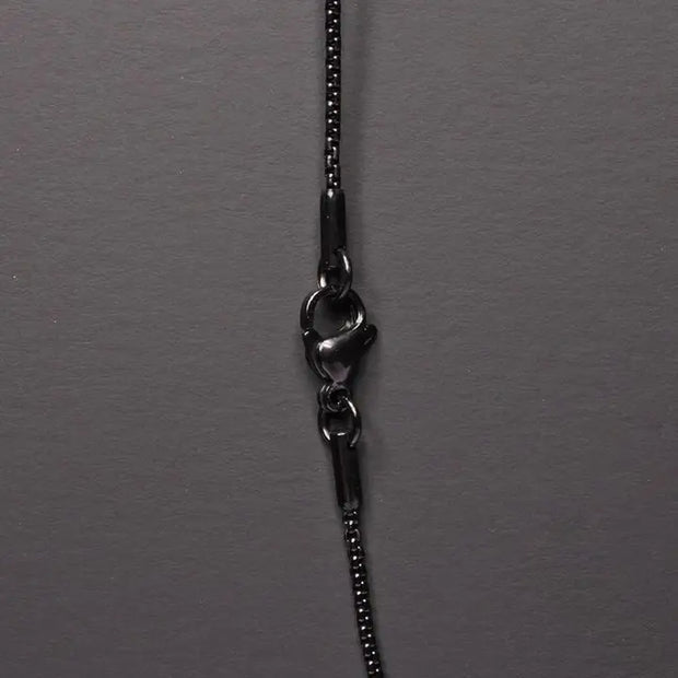 Medium Black Stainless Steel Cross Necklace For Men
