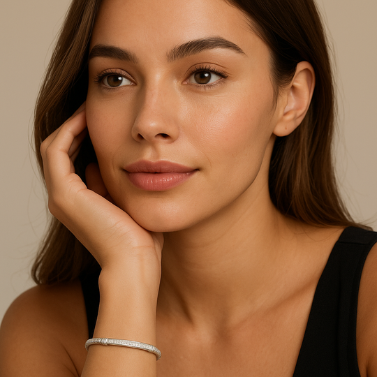 Pave CZ Cuff Bracelet – Sparkling Open Bangle for Everyday Elegance