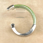 Pistachio Metallic Unisex Arena Bracelet with  <strong>Single</strong>  Antique Silver Clasp