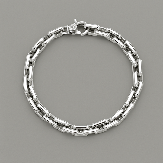 Men’s Sterling Silver Rectangular Link Bracelet