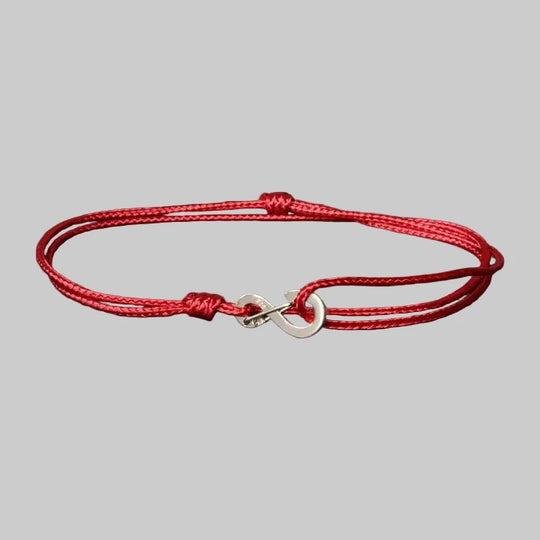 Men's Red Cord Bracelet – Sterling Silver Clasp, Adjustable Fit