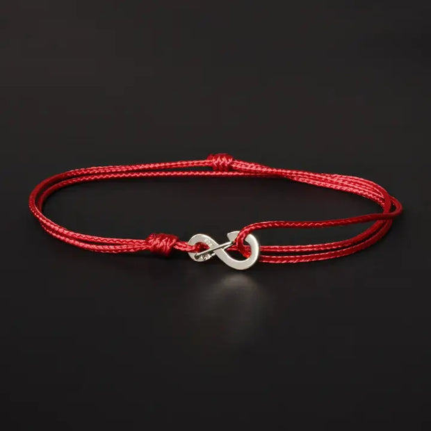 Men's Red Cord Bracelet – Sterling Silver Clasp, Adjustable Fit