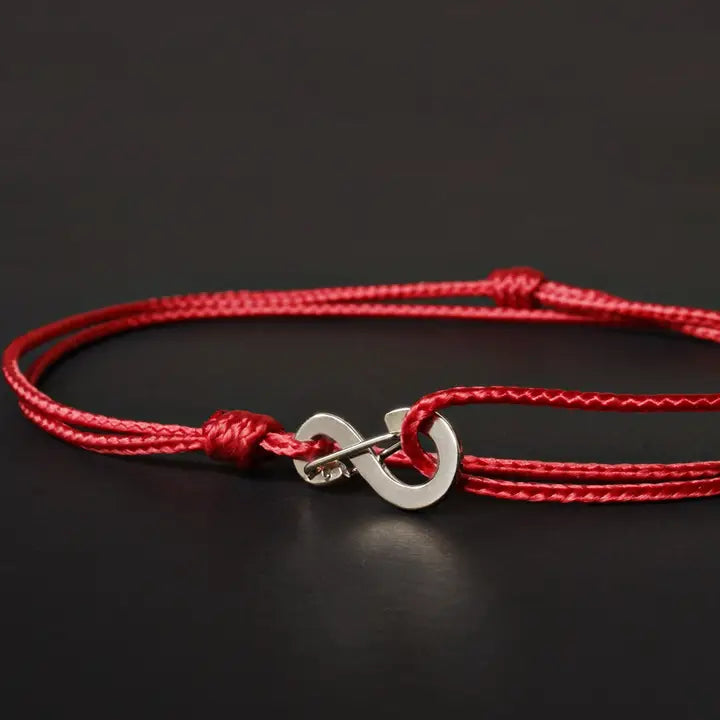 Men's Red Cord Bracelet – Sterling Silver Clasp, Adjustable Fit