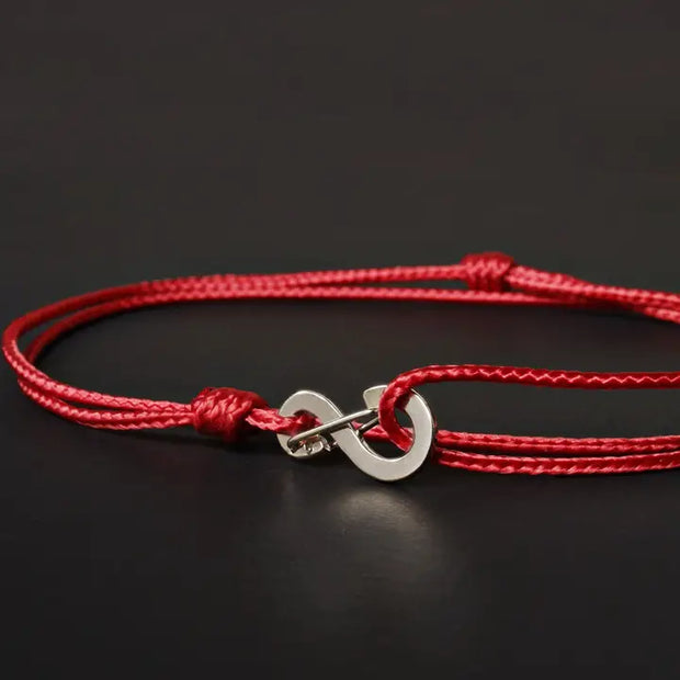 Men's Red Cord Bracelet – Sterling Silver Clasp, Adjustable Fit
