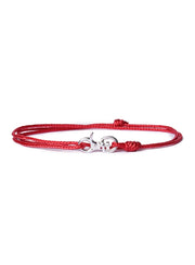 Men's Red Cord Bracelet – Sterling Silver Clasp, Adjustable Fit