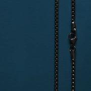 Men’s Black Stainless Steel Round Box Chain Necklace