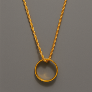 Men’s Gold Ring Necklace – Rope Chain
