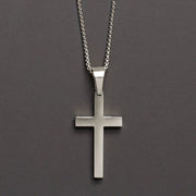 Men's Large Stainless Steel Cross Necklace
