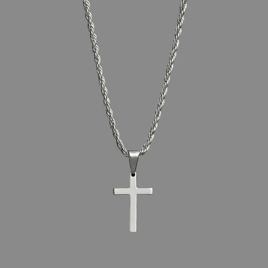 Men's Stainless Steel SMALL Cross Necklace and Chain