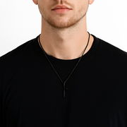 Men's Small Black Stainless Steel Cross Necklace