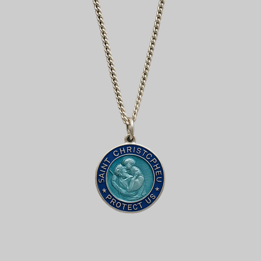Miansai Blue St Christopher Necklace Saint Christopher Necklace
