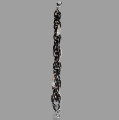 Double Oval Link Bracelet with Cubic Zirconia