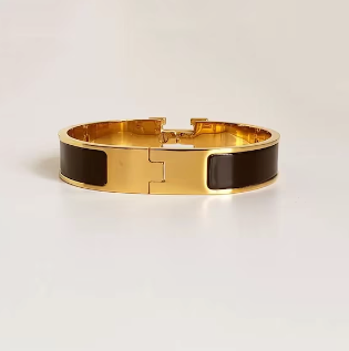Black and Gold Buckle H Bracelet