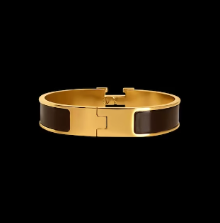 Black and Gold Buckle H Bracelet