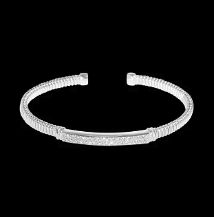 Pave CZ Cuff Bracelet – Sparkling Open Bangle for Everyday Elegance