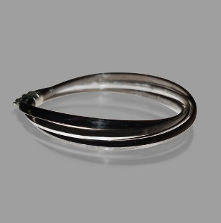 Sterling Silver and Black Double Wrap