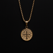 Men's 14K Gold Saint Benedict Smaller Medal Necklace – Made in USA