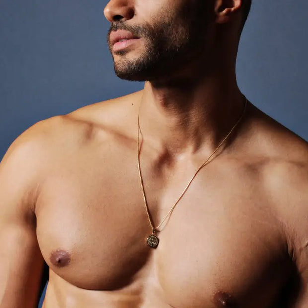 Men's 14K Gold Saint Benedict Smaller Medal Necklace – Made in USA