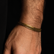 Men’s Brass Spine Bracelet – Flexible Industrial Link Bracelet | Adjustable Wristwear for Men