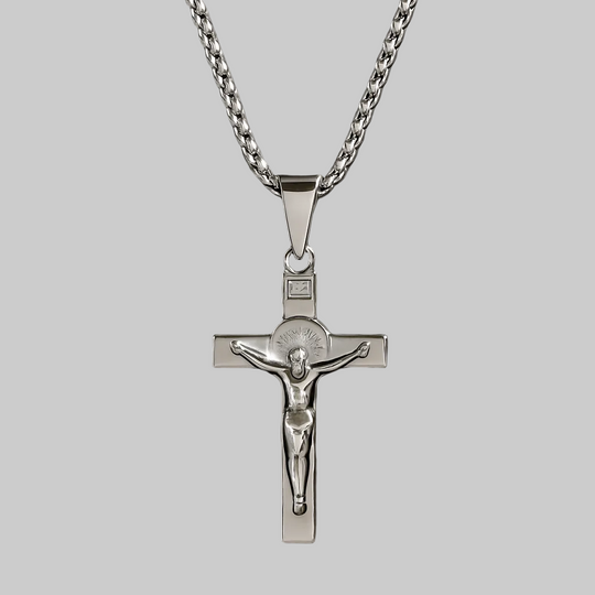 Stainless Steel Crucifix Pendant Necklace for Men