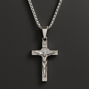 Stainless Steel Crucifix Pendant Necklace for Men