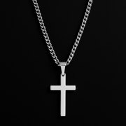 Men's Stainless Steel SMALL Cross Necklace and Chain