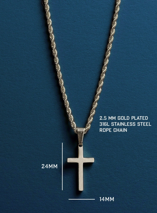 Men's  Medium Silver Cross Pendant