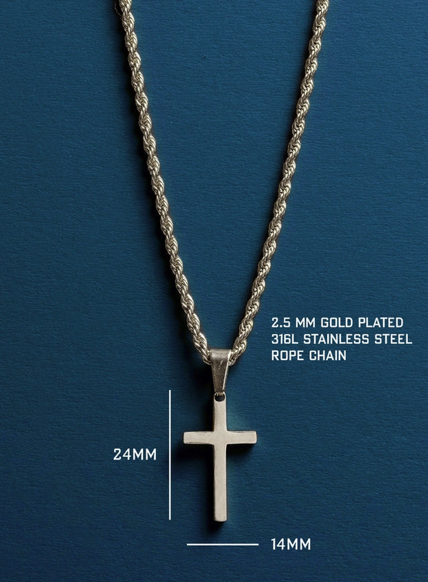 Men's  Medium Silver Cross Pendant