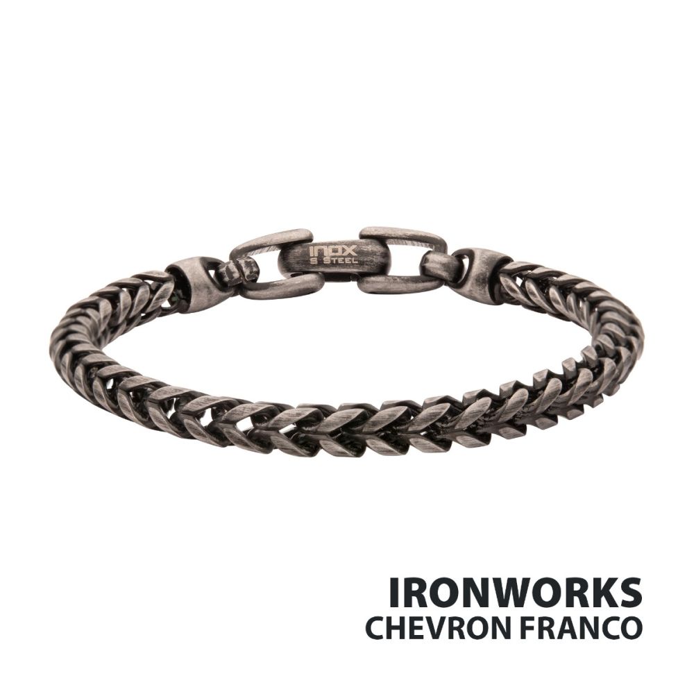 Men’s 5mm Black IP Franco Chain Bracelet