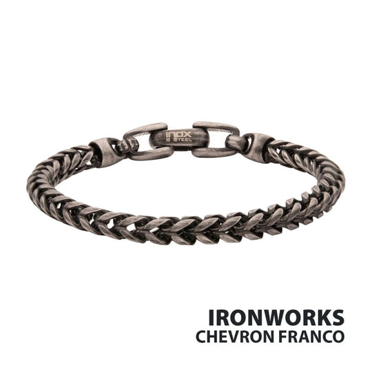Men’s 5mm Black IP Franco Chain Bracelet