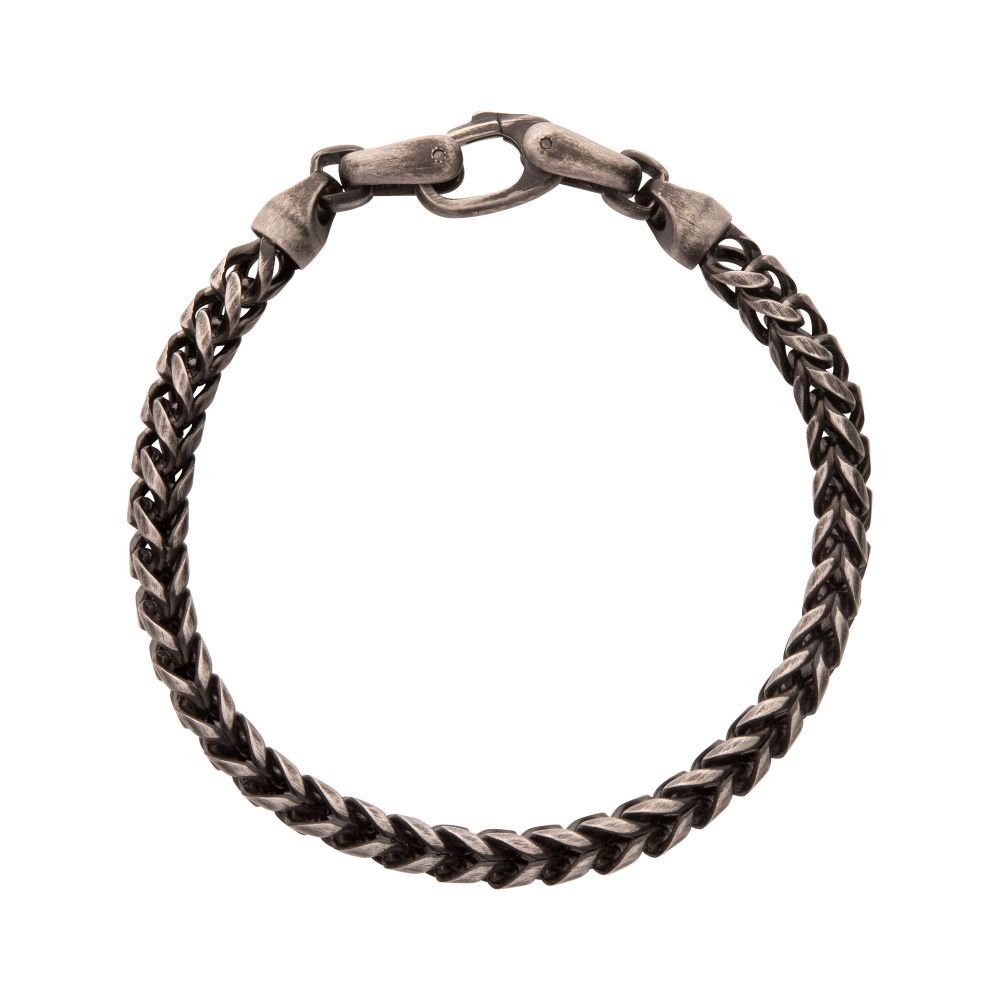 Men’s 5mm Black IP Franco Chain Bracelet