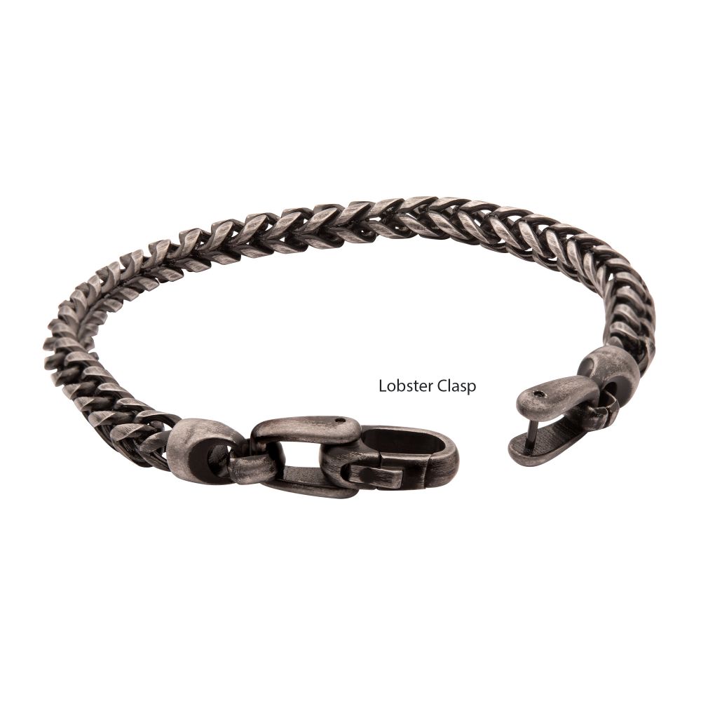 Men’s 5mm Black IP Franco Chain Bracelet