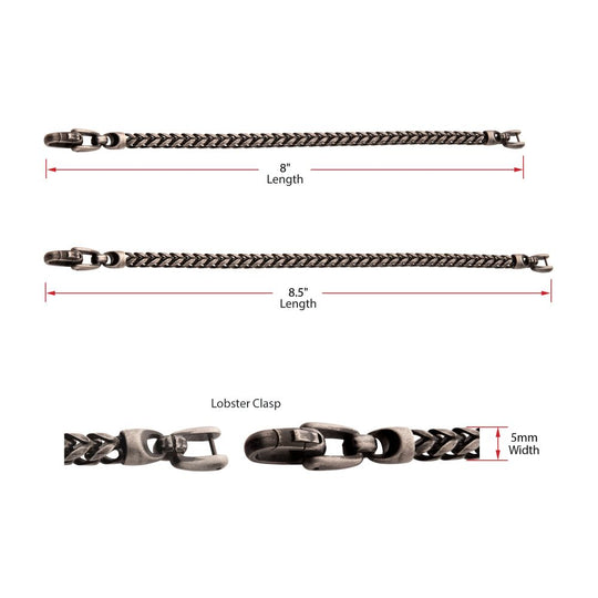Men’s 5mm Black IP Franco Chain Bracelet