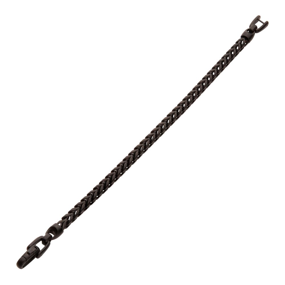 Men’s 5mm Black Stainless Steel Franco Chain Bracelet