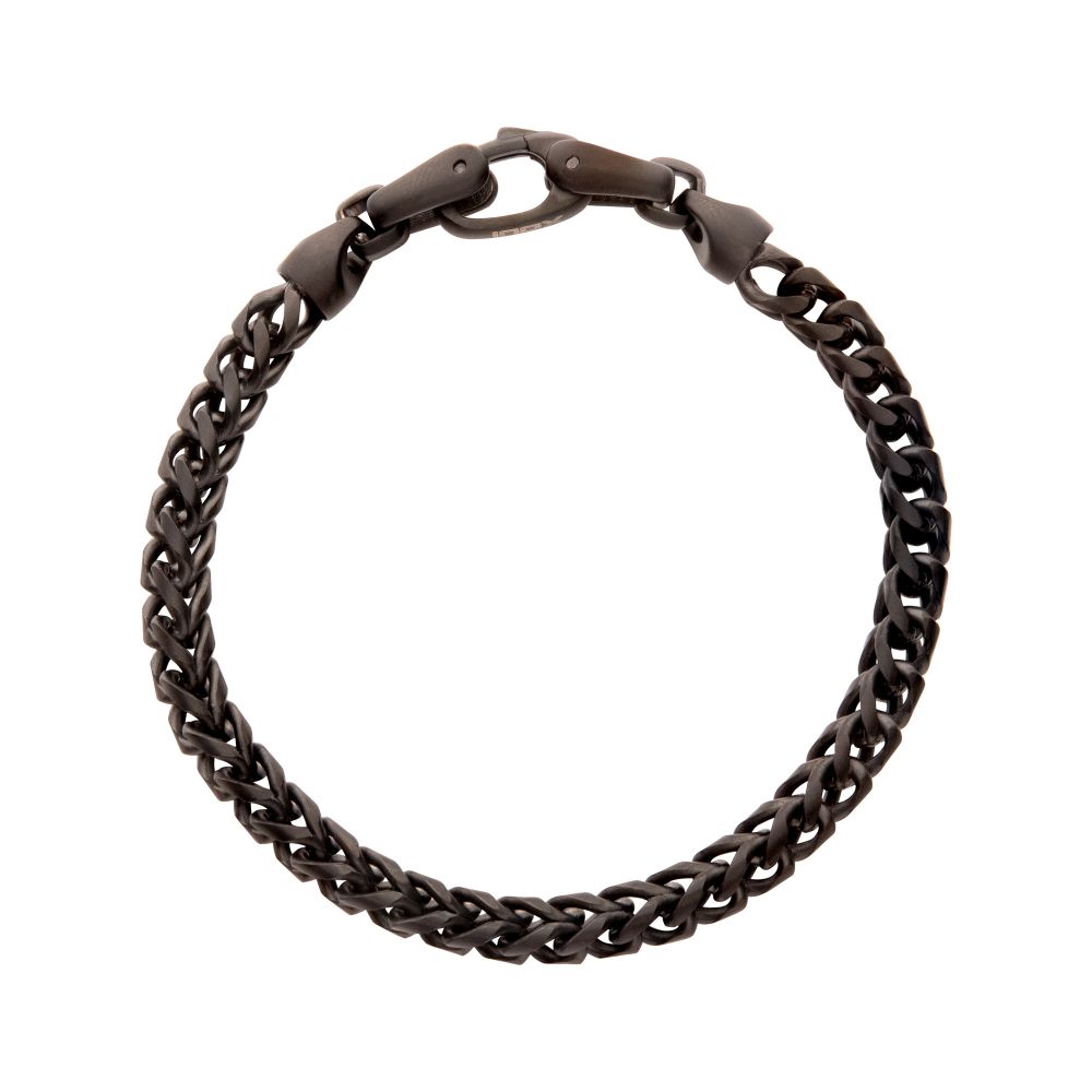 Men’s 5mm Black Stainless Steel Franco Chain Bracelet
