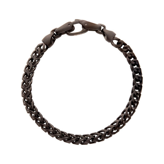 Men’s 5mm Black Stainless Steel Franco Chain Bracelet