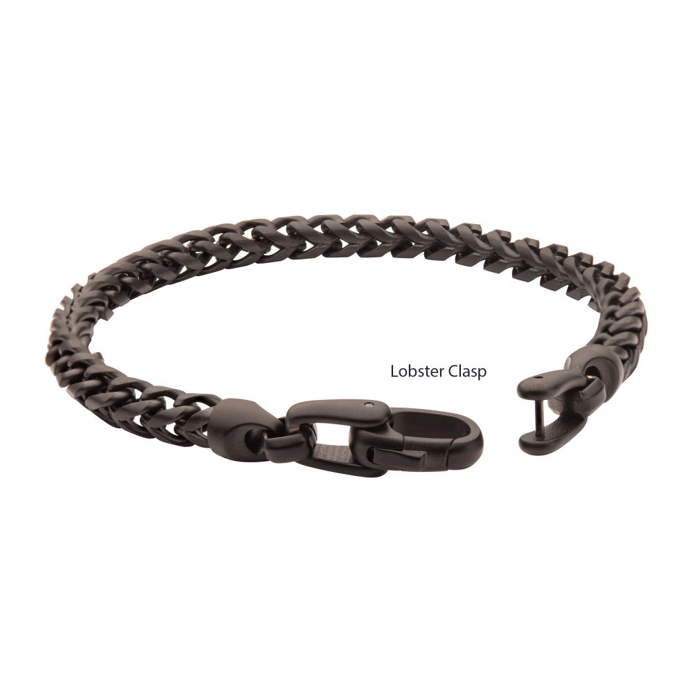 Men’s 5mm Black Stainless Steel Franco Chain Bracelet