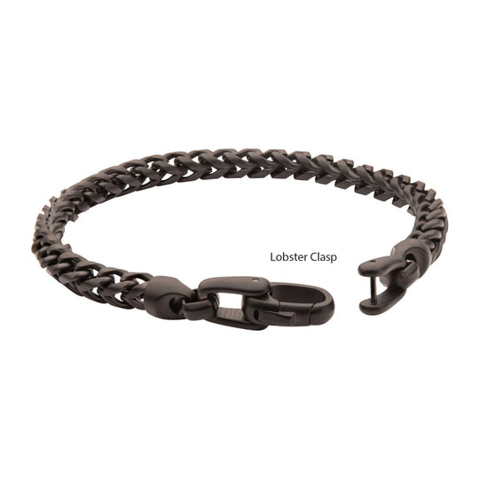 Men’s 5mm Black Stainless Steel Franco Chain Bracelet