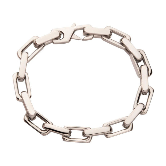Men's Polished Stainless Steel Paperclip Chain Heavy Link Bracelet