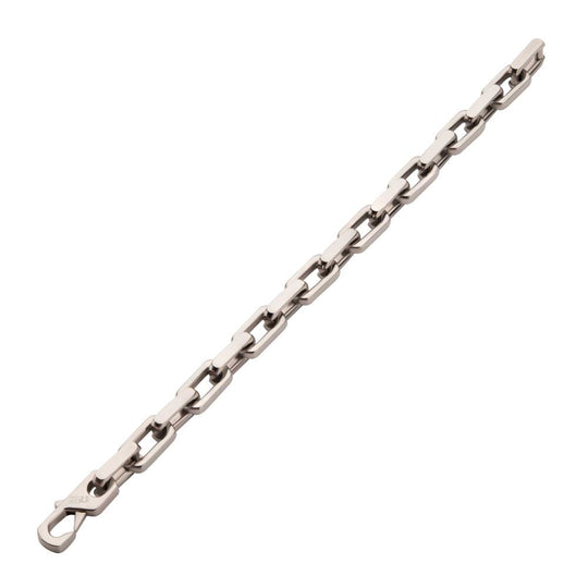 Men's Polished Stainless Steel Paperclip Chain Heavy Link Bracelet