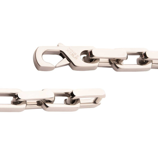 Men's Polished Stainless Steel Paperclip Chain Heavy Link Bracelet