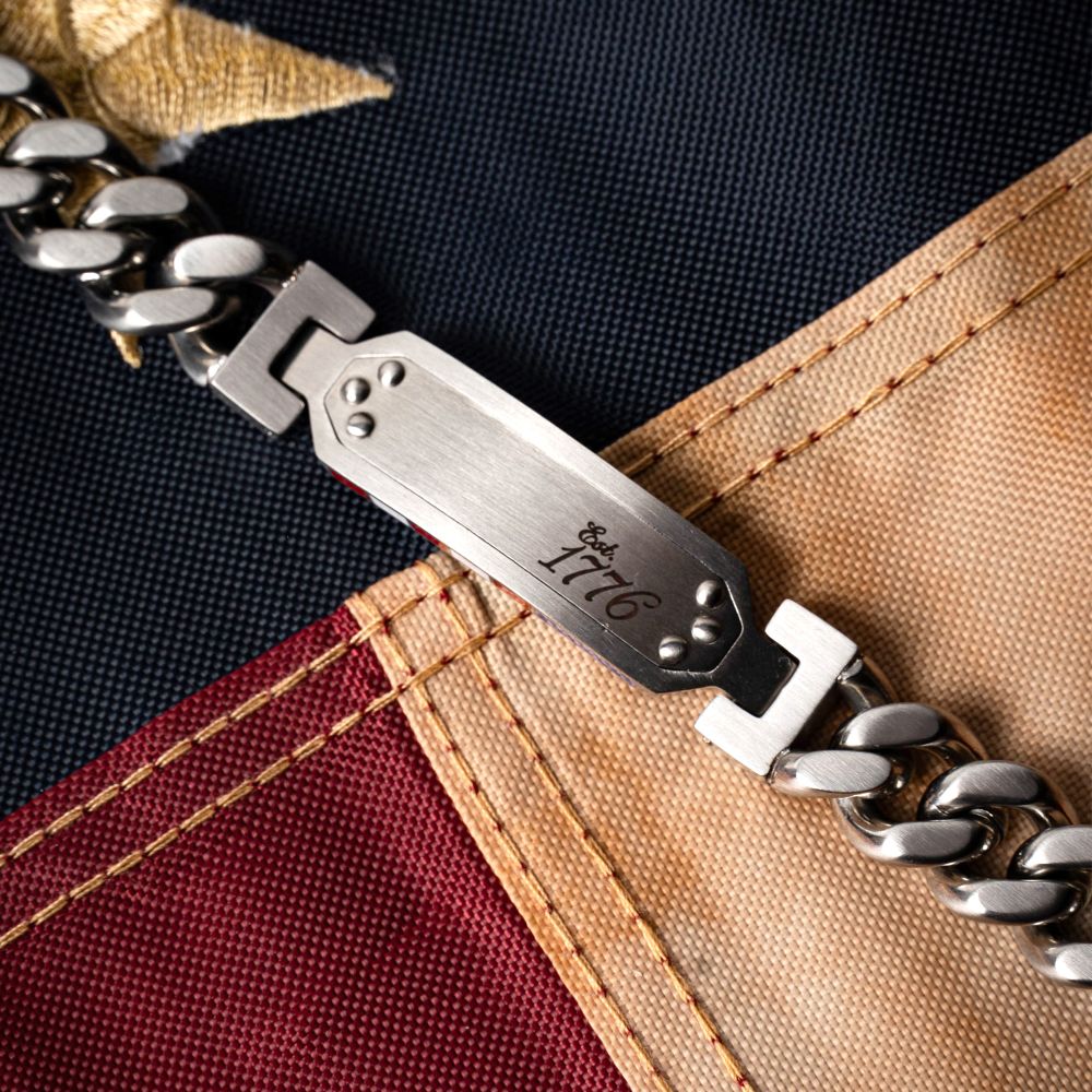 EST. 1776 Flag Profile Bracelet | 12mm Matte Stainless Steel