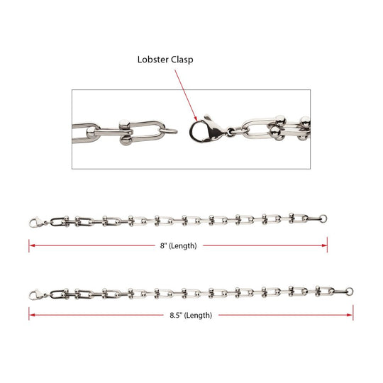 Men’s Stainless Steel Nodal Link Chain Bracelet